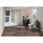 Dark Grey Slate 3 mil x 12 in. W x 12 in. L Peel and Stick Water Resistant Vinyl Tile Flooring 30 Sq. Ft.