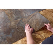 Dark Grey Slate 3 mil x 12 in. W x 12 in. L Peel and Stick Water Resistant Vinyl Tile Flooring 30 Sq. Ft.