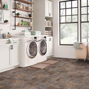 Dark Grey Slate 3 mil x 12 in. W x 12 in. L Peel and Stick Water Resistant Vinyl Tile Flooring 30 Sq. Ft.