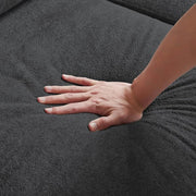 109.06 in. Square Arm Fabric L Shape Sectional Sofa with Storage Space and Hidden Coffee Table in Dark Grey