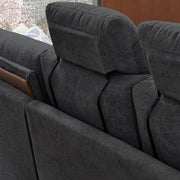 109.06 in. Square Arm Fabric L Shape Sectional Sofa with Storage Space and Hidden Coffee Table in Dark Grey