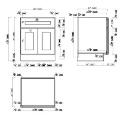 Brookings 24 in. W x 21 in. D 2-Door Shaker Style Bath Vanity Cabinet Only in White (Ready to Assemble)