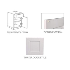 Brookings 24 in. W x 21 in. D 2-Door Shaker Style Bath Vanity Cabinet Only in White (Ready to Assemble)