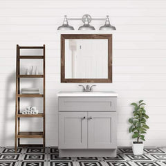 Brookings Solid Wood 30 in. W x 21 in. D 2 Door Shaker Style Bath Vanity Cabinet Only in Gray