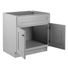 Brookings Solid Wood 30 in. W x 21 in. D 2 Door Shaker Style Bath Vanity Cabinet Only in Gray