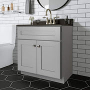 Brookings Solid Wood 30 in. W x 21 in. D 2 Door Shaker Style Bath Vanity Cabinet Only in Gray