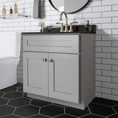 Brookings Solid Wood 30 in. W x 21 in. D 2 Door Shaker Style Bath Vanity Cabinet Only in Gray