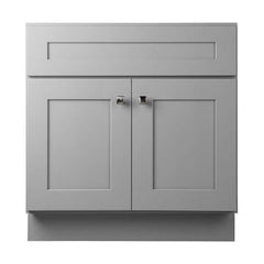 Brookings Solid Wood 30 in. W x 21 in. D 2 Door Shaker Style Bath Vanity Cabinet Only in Gray