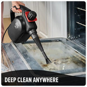 7-in-1 Portable Corded Handheld Steamer with 7 Muli-Surface Cleaning Tools, Steam Control, Chemical Free Cleaner, Black