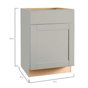 Shaker 24 in. W x 24 in. D x 34.5 in. H Assembled Base Kitchen Cabinet in Dove Gray with Ball-Bearing Drawer Glides