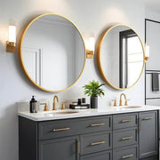 36 in. x 36 in. Modern Round Metal Framed Gold Wall Mirror