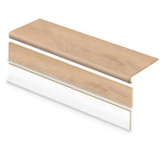 2 Pack-Dusk Cherry 47 in. L x 12.15 in. W x 2.28 in. T Vinyl Overlay Stair Tread and Reversible Riser Kit