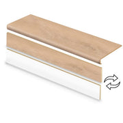 2 Pack-Dusk Cherry 47 in. L x 12.15 in. W x 2.28 in. T Vinyl Overlay Stair Tread and Reversible Riser Kit