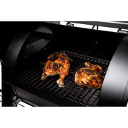 Signature Heavy-Duty Barrel Charcoal Grill and Offset Smoker in Black