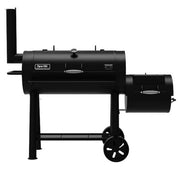 Signature Heavy-Duty Barrel Charcoal Grill and Offset Smoker in Black