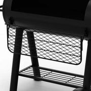 Signature Heavy-Duty Barrel Charcoal Grill and Offset Smoker in Black