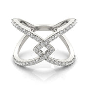 14k White Gold Fancy Entwined Design Diamond Ring (1/2 cttw)