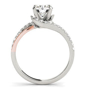 14k White And Rose Gold Bypass Shank Diamond Engagement Ring (1 1/3 cttw)