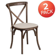 Early American Wood Cross Back Chair (Set of 2)