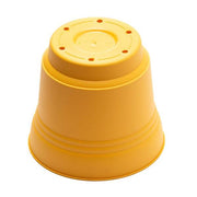 Saturn 14 in. Earthy Yellow Plastic Planter with Saucer