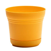 Saturn 14 in. Earthy Yellow Plastic Planter with Saucer