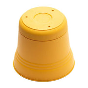 Saturn 14 in. Earthy Yellow Plastic Planter with Saucer