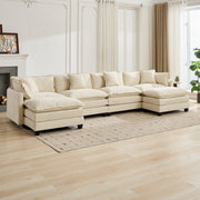 Cloud 4 Seats Sofa (Ottoman is not included) with Chenille Fabric in Beige