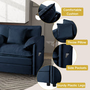 Modern Chenille Oversized Deep Seat Sectional Sofa