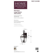 Glenneyre 20.25 in. 2-Light Espresso Bronze Hardwired Outdoor Wall Light Lantern Sconce with Clear Glass (1-Pack)