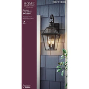 Glenneyre 20.25 in. 2-Light Espresso Bronze Hardwired Outdoor Wall Light Lantern Sconce with Clear Glass (1-Pack)