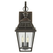 Glenneyre 20.25 in. 2-Light Espresso Bronze Hardwired Outdoor Wall Light Lantern Sconce with Clear Glass (1-Pack)