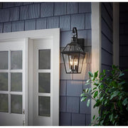 Glenneyre 20.25 in. 2-Light Espresso Bronze Hardwired Outdoor Wall Light Lantern Sconce with Clear Glass (1-Pack)