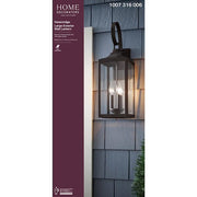 Havenridge 23.2 in. 3-Light Espresso Bronze Hardwired Outdoor Wall Light Lantern Sconce with Clear Glass (1-Pack)