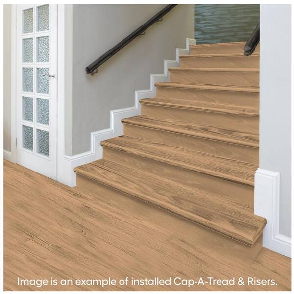 Essential Oak/Golden Rustic Oak Vinyl Stair Tread and Reversible Riser Kit - Thumbnail 4