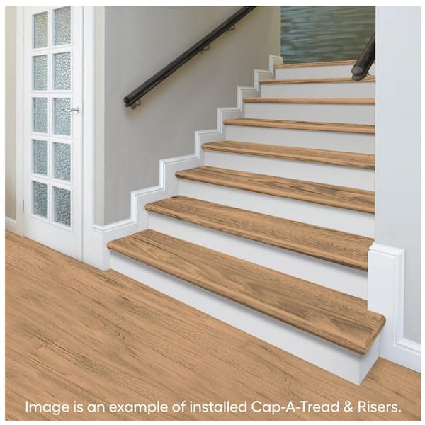 Essential Oak/Golden Rustic Oak Vinyl Stair Tread and Reversible Riser Kit - Thumbnail 3