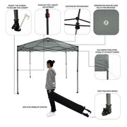 8 ft. X 8 ft. Grey Straight Leg Instant Canopy Pop Up Tent Sto-N-Go