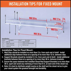 Everbilt 12ft x 12in Fixed Rod Wire Shelf