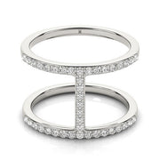 14k White Gold Dual Band Bridge Style Diamond Ring (3/8 cttw)