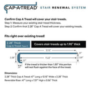 2 Pack-Fresh Oak 47 in. L x 12.15 in. W x 2.28 in. T Vinyl Overlay Stair Tread and Reversible Riser Kit