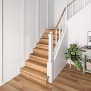 2 Pack-Fresh Oak 47 in. L x 12.15 in. W x 2.28 in. T Vinyl Overlay Stair Tread and Reversible Riser Kit