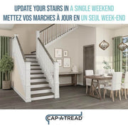 2 Pack-Fresh Oak 47 in. L x 12.15 in. W x 2.28 in. T Vinyl Overlay Stair Tread and Reversible Riser Kit