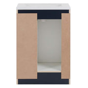 Bannister 25 in. Single Sink Deep Blue Bath Vanity with Colorpoint White Cultured Marble Top (Assembled)