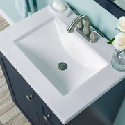 Bannister 25 in. Single Sink Deep Blue Bath Vanity with Colorpoint White Cultured Marble Top (Assembled)