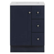 Bannister 25 in. Single Sink Deep Blue Bath Vanity with Colorpoint White Cultured Marble Top (Assembled)