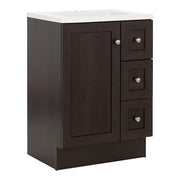 Bannister 25 in. Single Sink Dusk Bath Vanity with White Cultured Marble Top (Assembled)