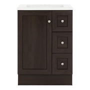 Bannister 25 in. Single Sink Dusk Bath Vanity with White Cultured Marble Top (Assembled)