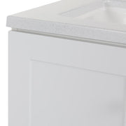 Bannister 25 in. Single Sink White Bath Vanity with Colorpoint White Cultured Marble Top (Assembled)