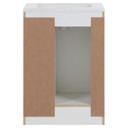 Bannister 25 in. Single Sink White Bath Vanity with Colorpoint White Cultured Marble Top (Assembled)