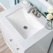 Bannister 25 in. Single Sink White Bath Vanity with Colorpoint White Cultured Marble Top (Assembled)