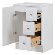 Bannister 25 in. Single Sink White Bath Vanity with Colorpoint White Cultured Marble Top (Assembled)